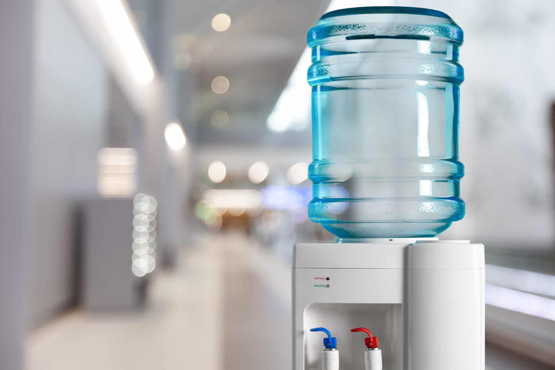 Plastic Water cooler over nature background
